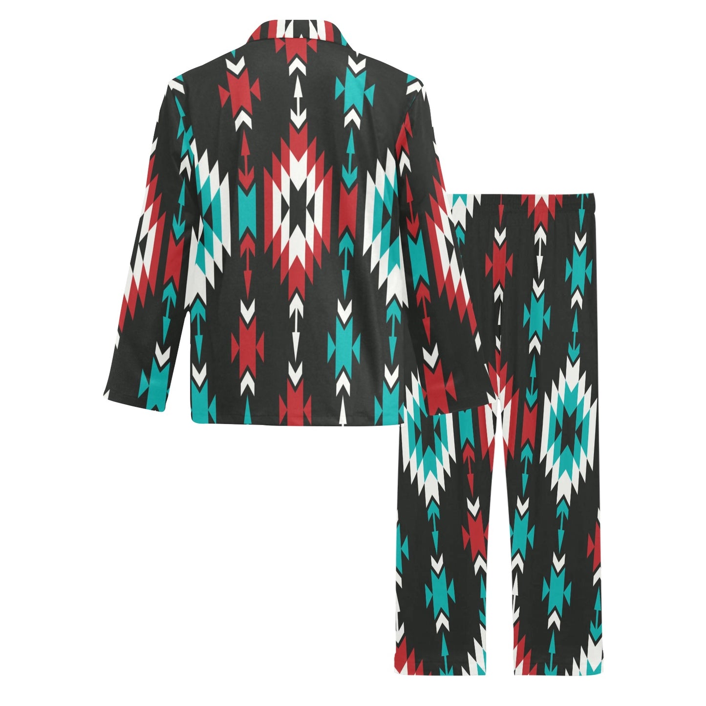 Native Pattern Print Design A08 Men's Long Pajama Set
