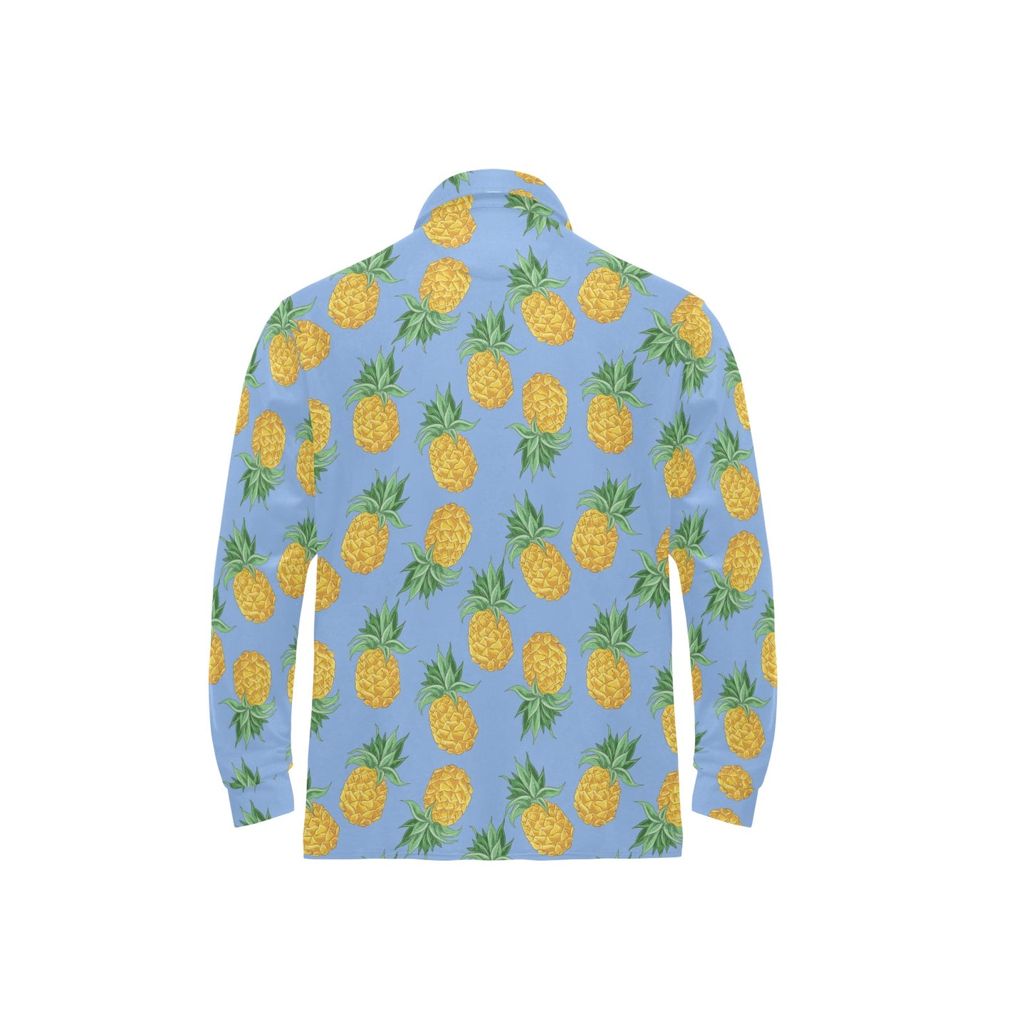 Pineapple Pattern Print Design A04 Long Sleeve Polo Shirt For Men's