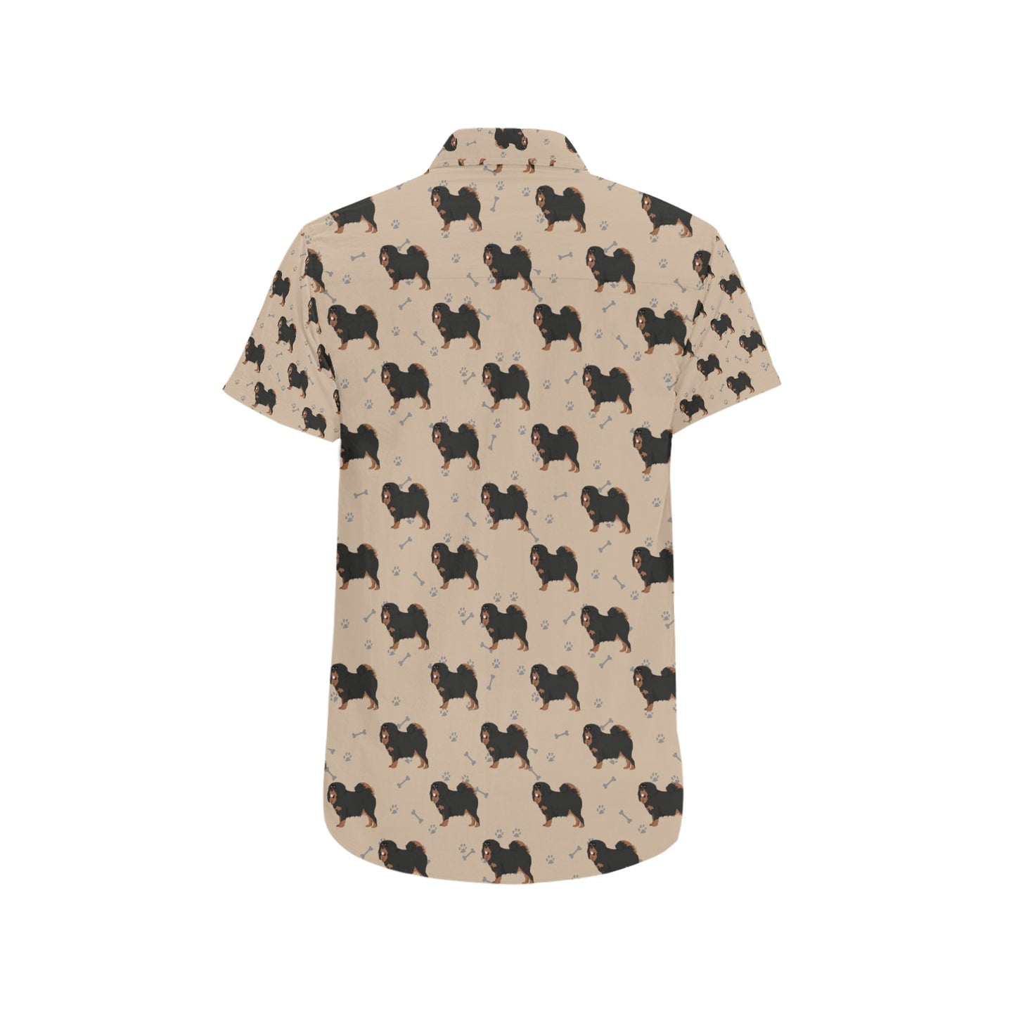 Tibetan Mastiffs Print Design LKS301 Men Short Sleeve Button Up Shirt