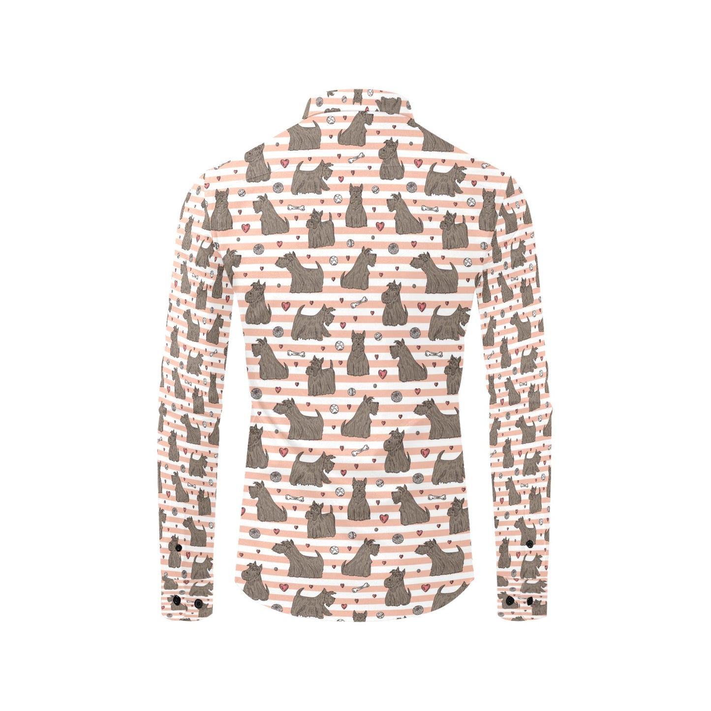 Scottish Terriers Print Design LKS3016 Men's Long Sleeve Dress Shirt