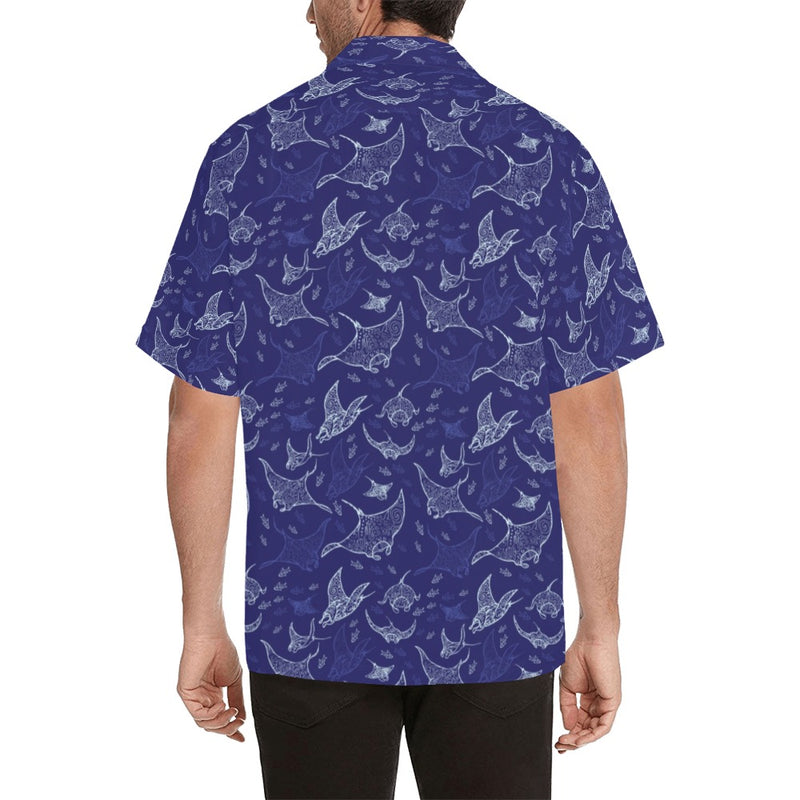 Manta Ray Print Design LKS401 Men's Men's Hawaiian Shirt