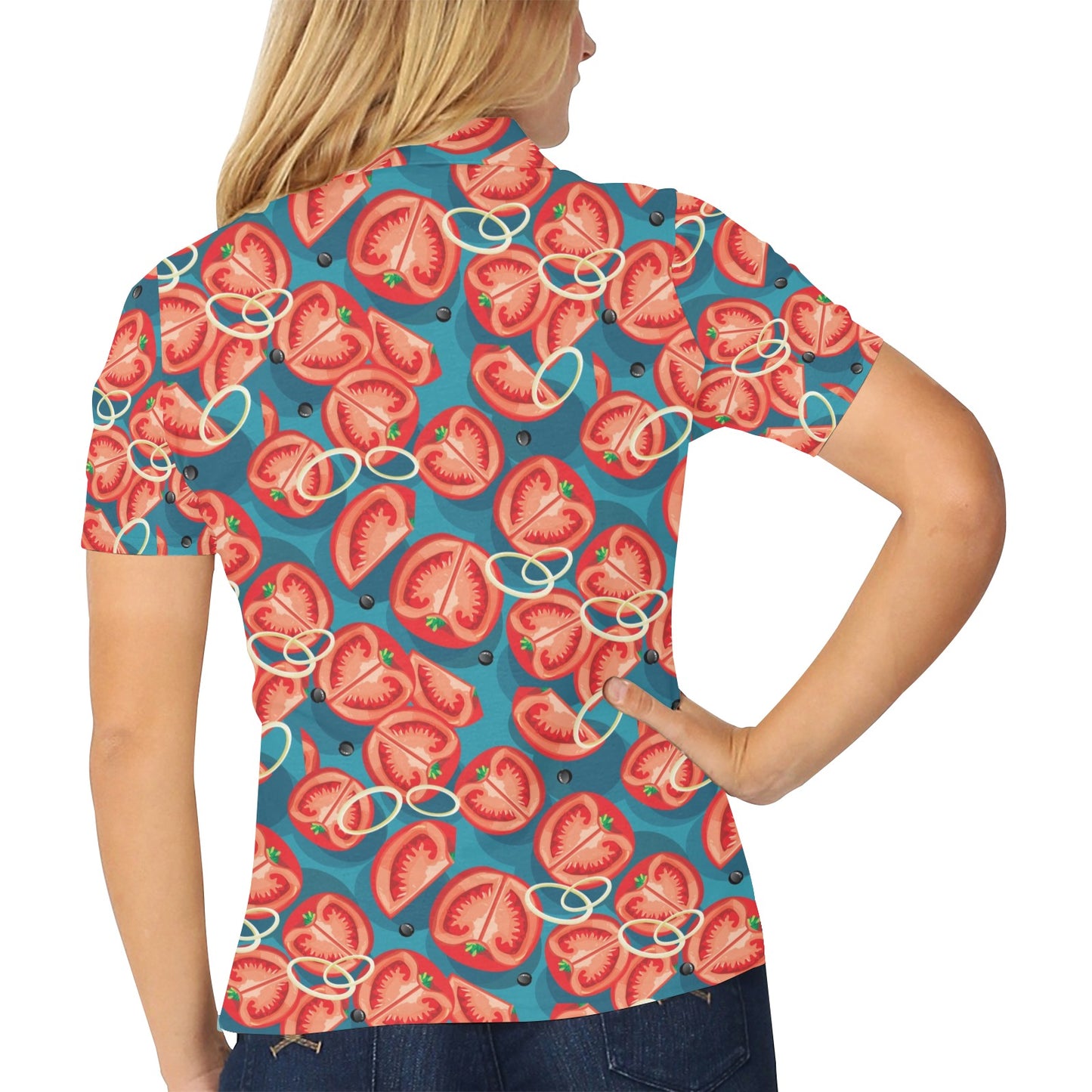 Tomato Print Design LKS301 Women's Polo Shirt