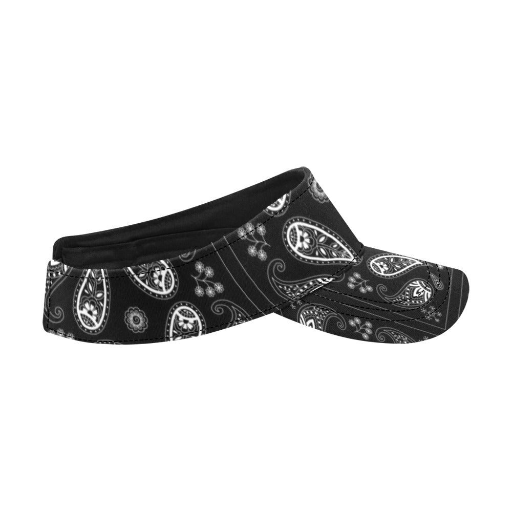 Bandana Paisley Black Print Design LKS308 Unisex Sun Visor