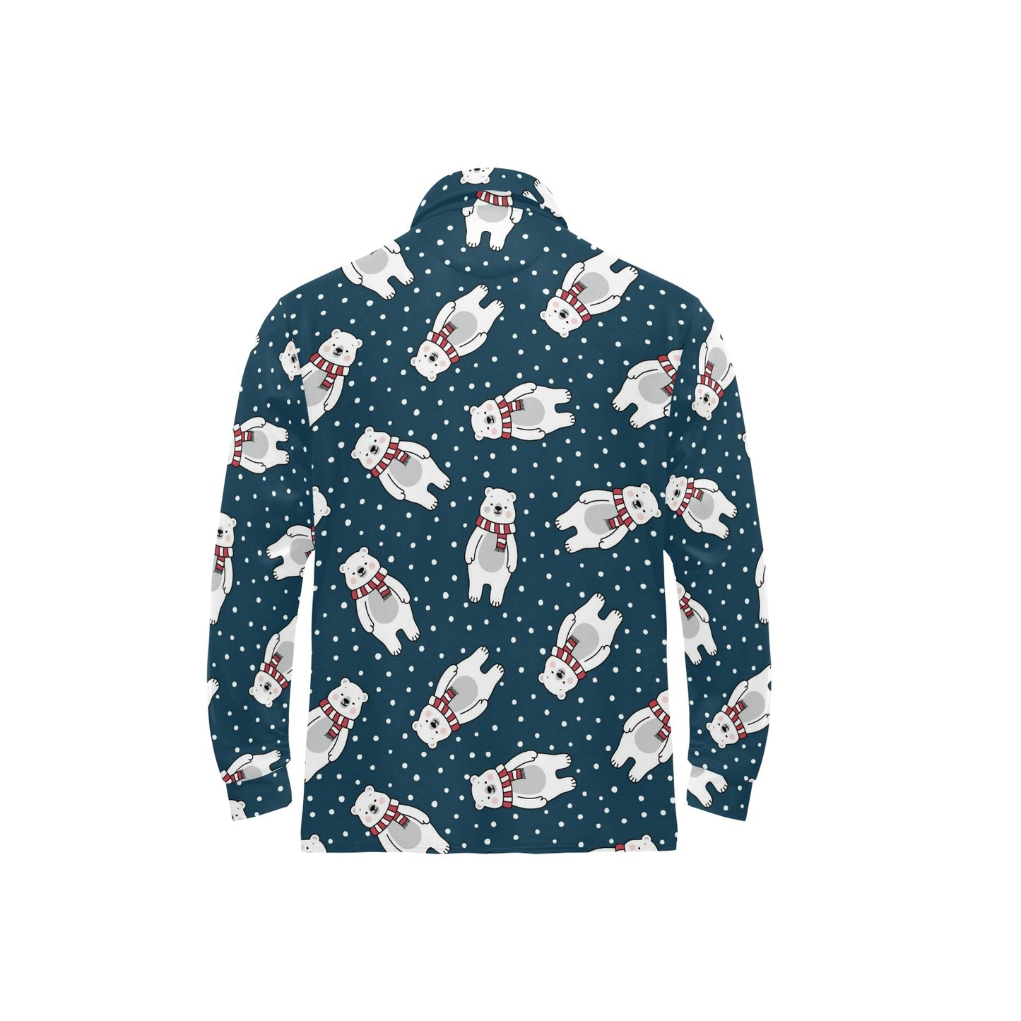 Polar Bear Pattern Print Design PB05 Long Sleeve Polo Shirt For Men's