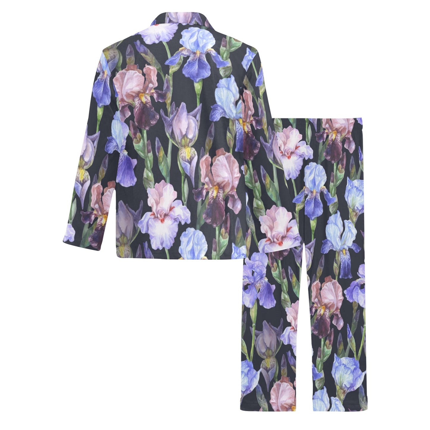 Iris Pattern Print Design IR04 Men's Long Pajama Set