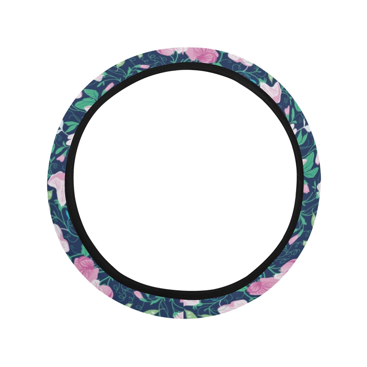 Sweet Pea Print Design LKS303 Steering Wheel Cover with Elastic Edge