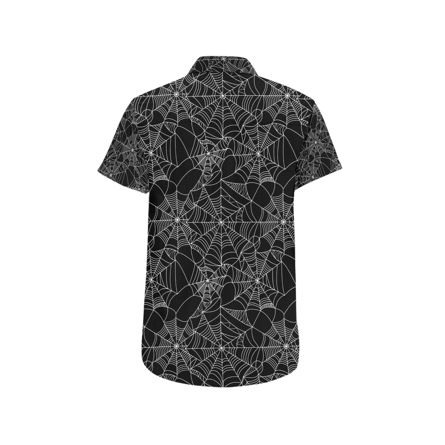 Spider Web Print Design LKS301 Men Short Sleeve Button Up Shirt