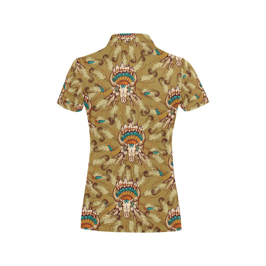 Native Indian Buffalo head Women's Polo Shirt