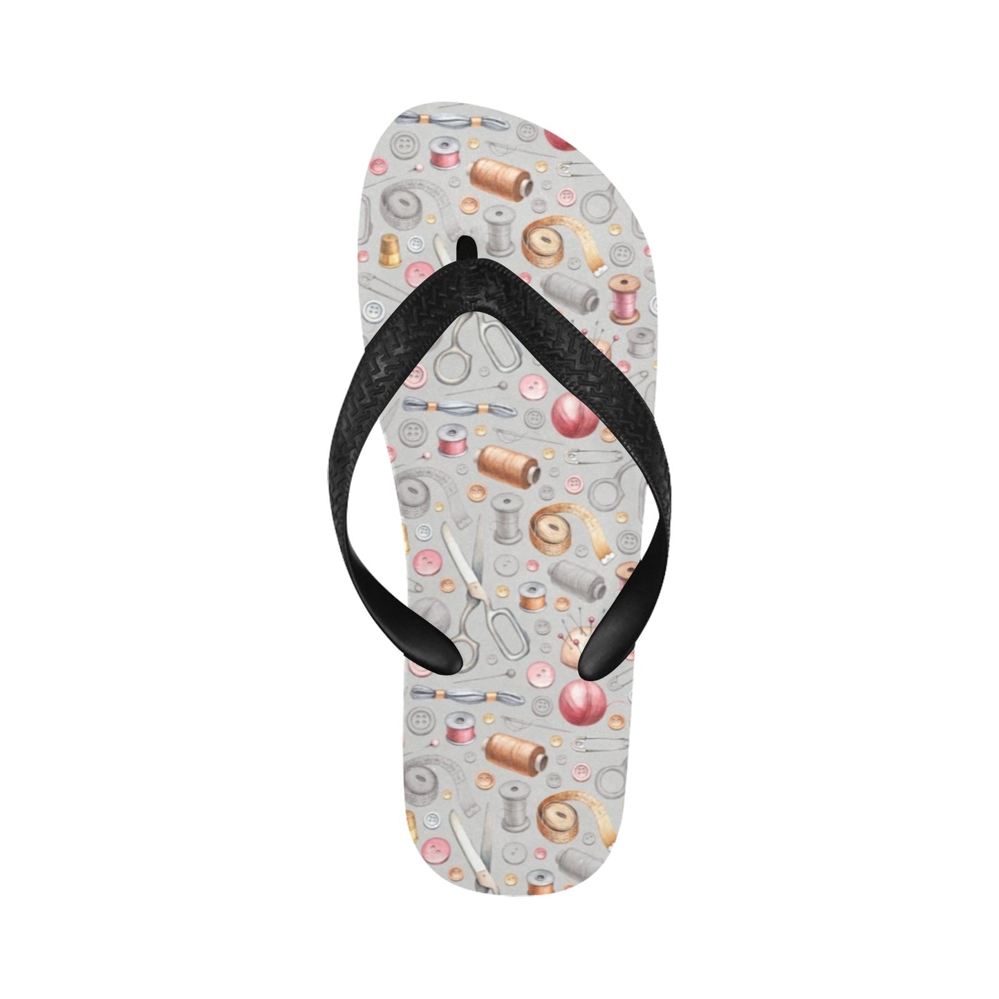 Sewing Equipment Print Design LKS302 Flip Flops