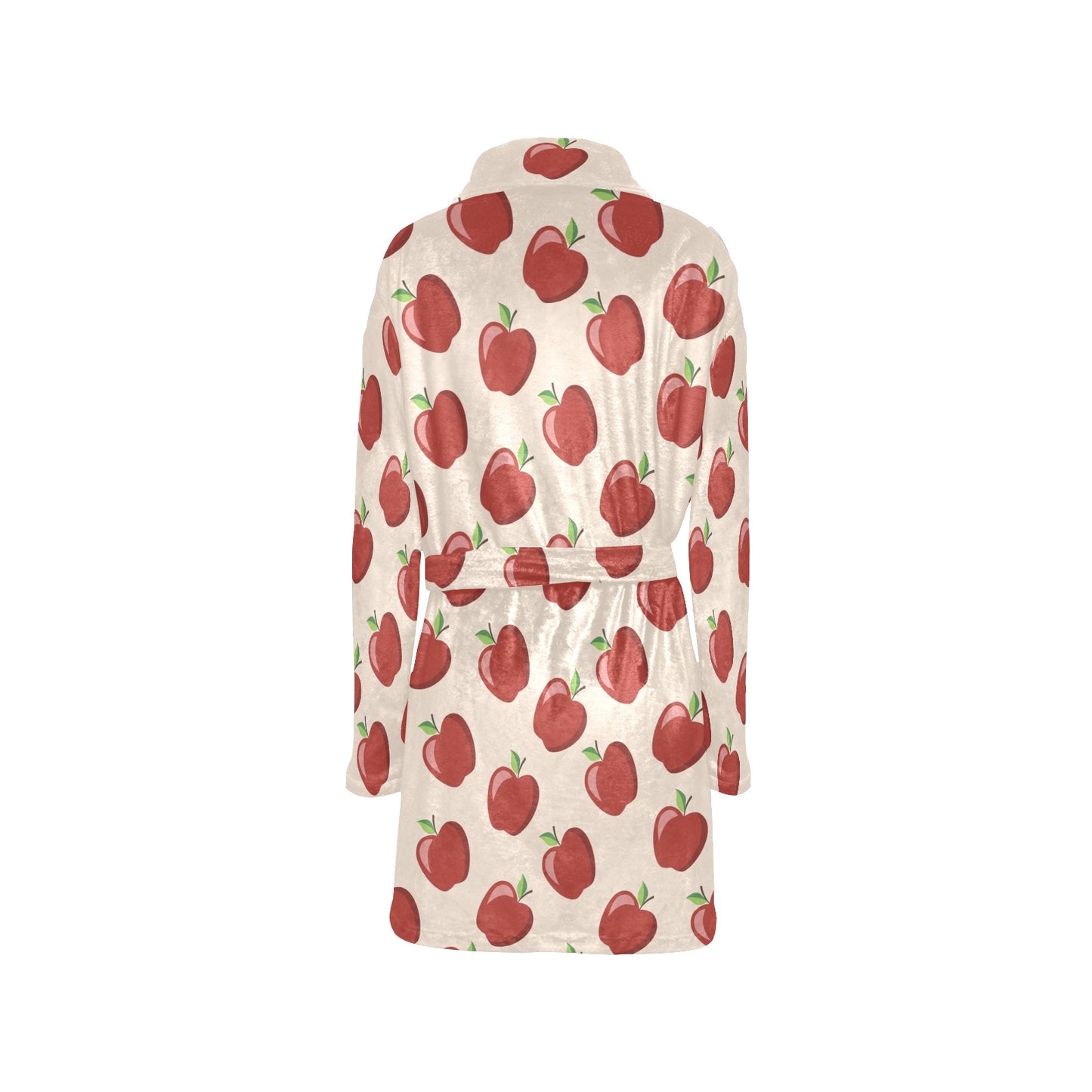 Apple Pattern Print Design AP01 Women's Fleece Robe