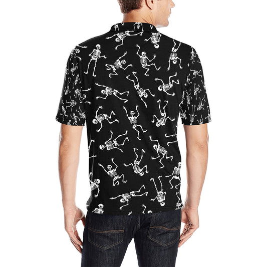 Skeleton Print Design LKS305 Men Polo Shirt
