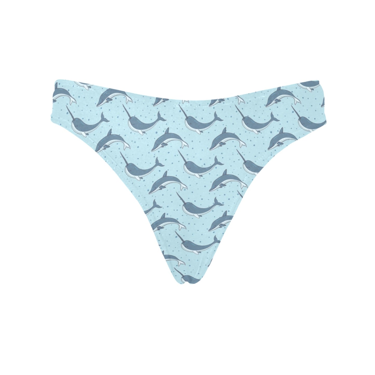 Narwhal Dolphin Print Women's Thongs