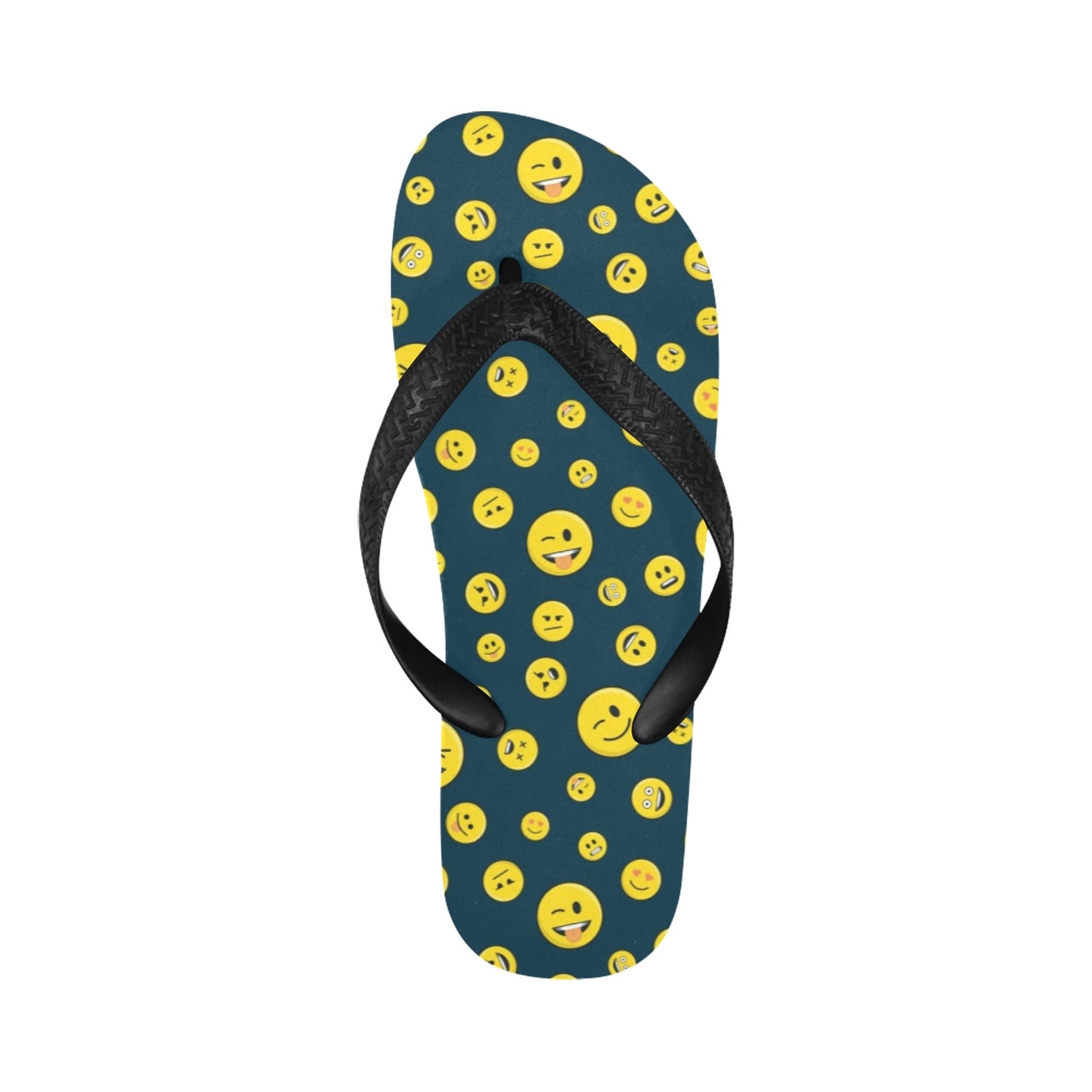 Smiley Face Emoji Print Design LKS301 Flip Flops