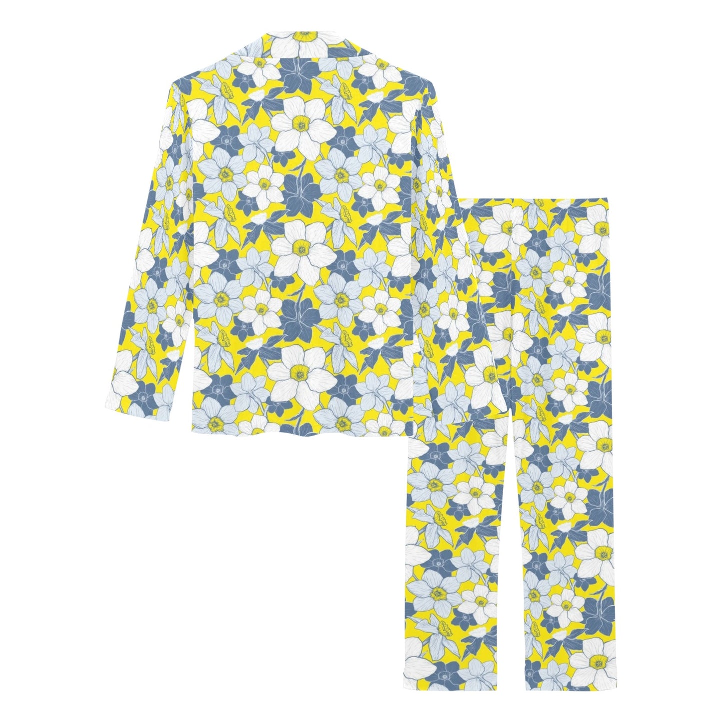 Daffodils Pattern Print Design 01 Women's Long Pajama Set