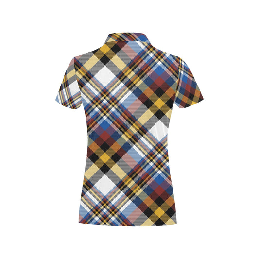 Madras Pattern Print Design 01 Women's Polo Shirt