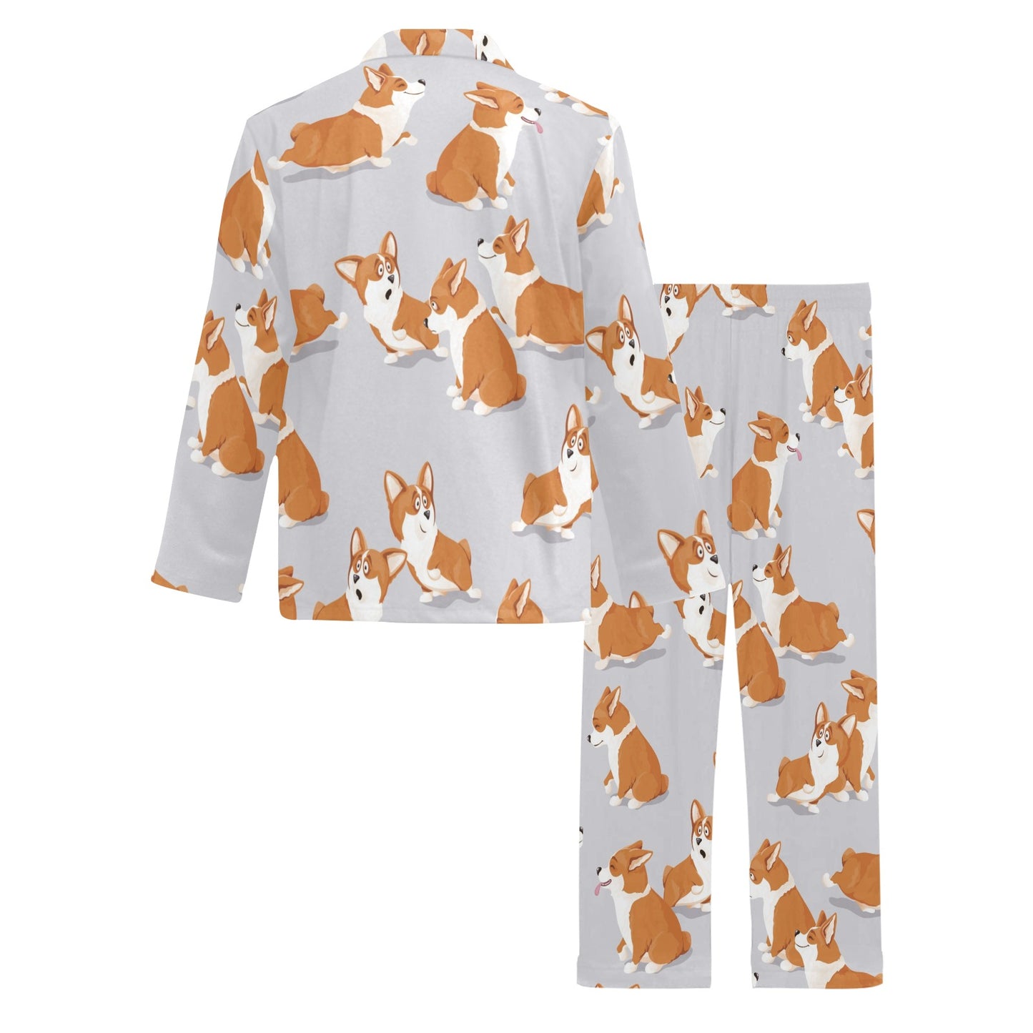 Pembroke Welsh Corgis Pattern Print Design A04 Men's Long Pajama Set