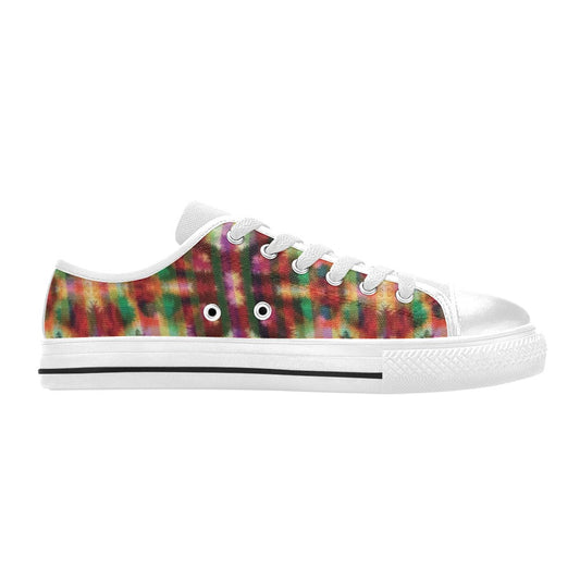 Tie Dye Print Design LKS301 Women's White Low Top Shoes