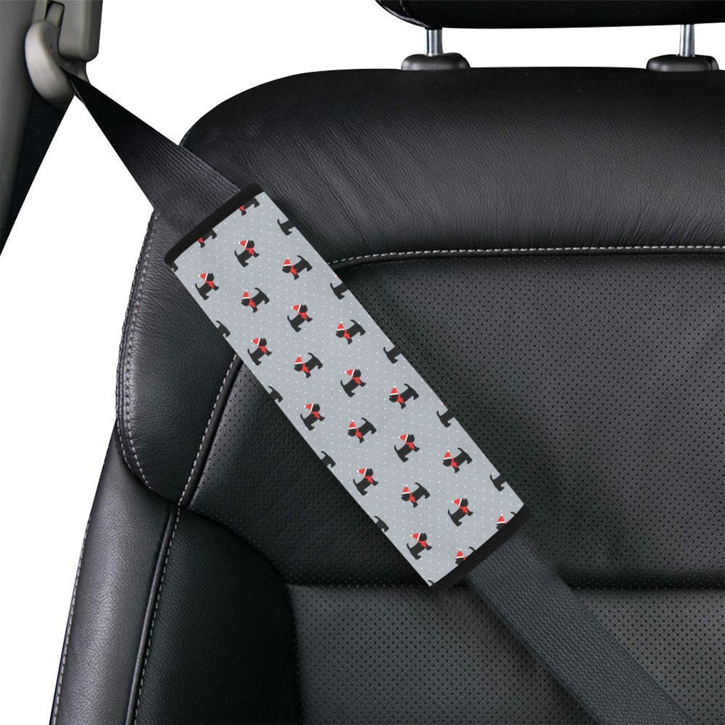 Scottish Christmas Themed Terriers Print Design LKS3018 Car Seat Belt Cover