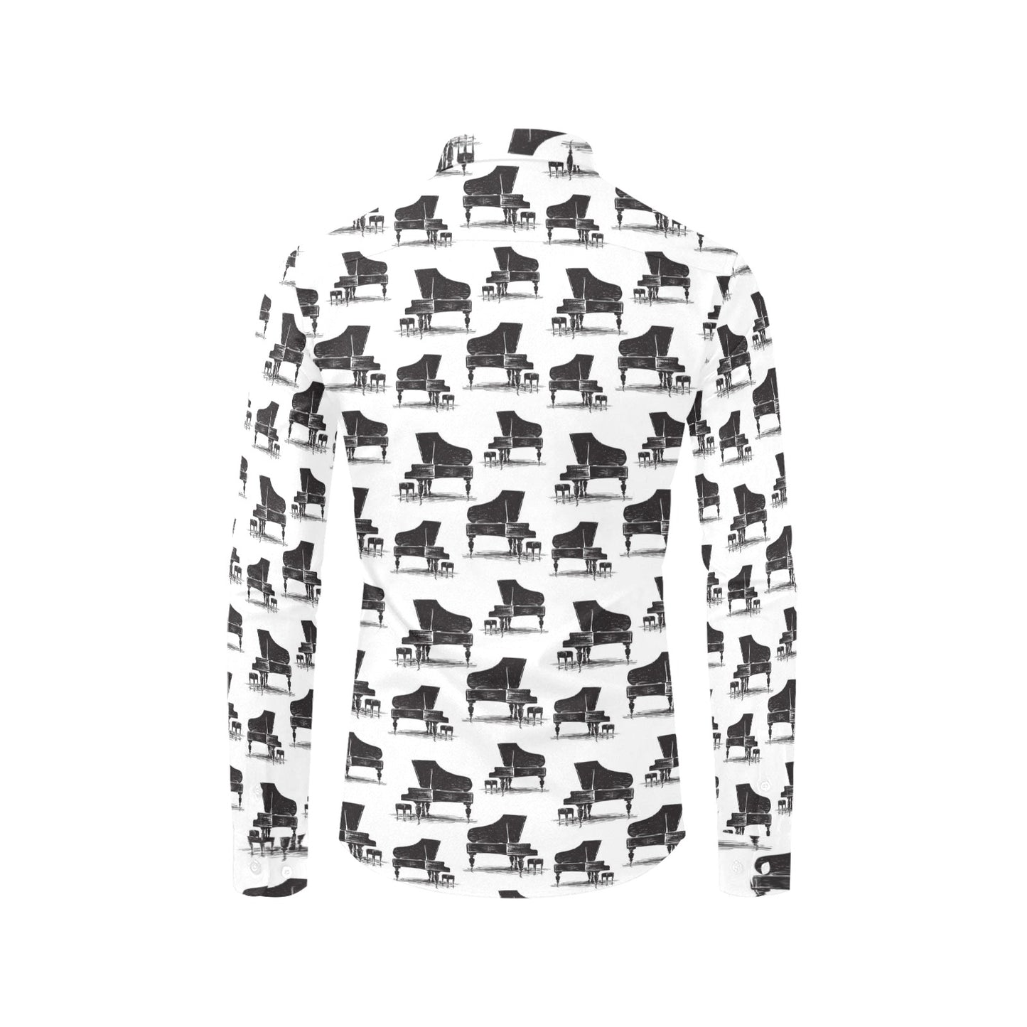 Piano Print Design LKS401 Men's Long Sleeve Dress Shirt