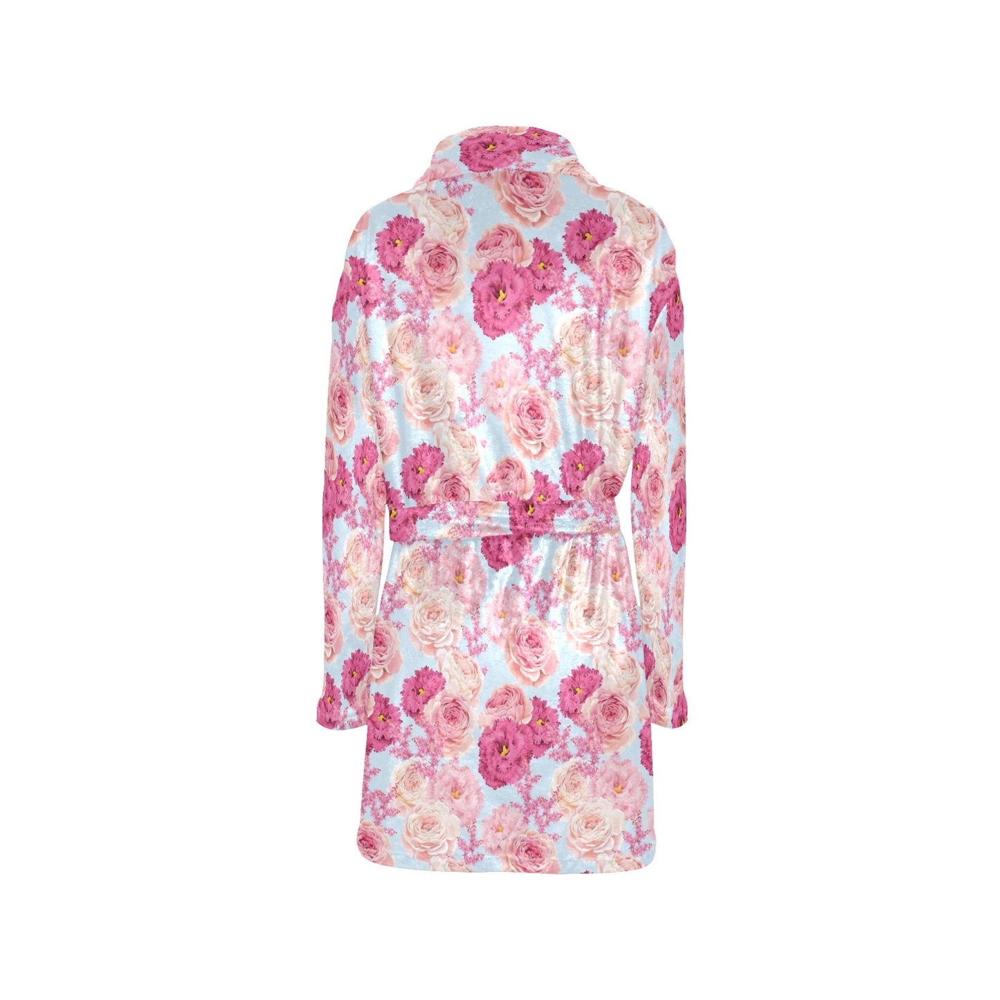 Lisianthus Pattern Print Design LT05 Women's Fleece Robe