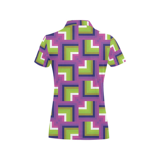 Optical illusion Pattern Print Design A05 Women's Polo Shirt