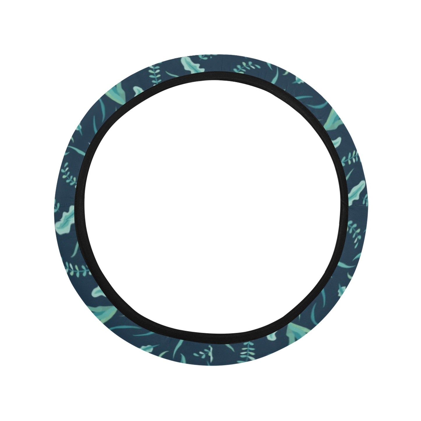 Seaweed Print Design LKS302 Steering Wheel Cover with Elastic Edge