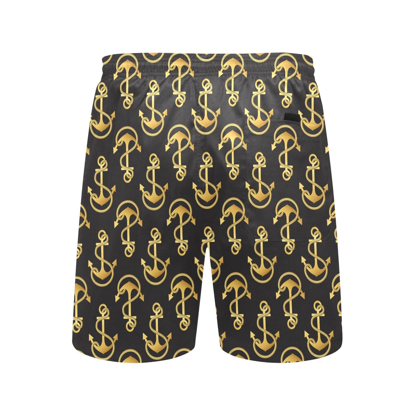 Anchor Gold Pattern Men's Swim Trunks Beach Shorts