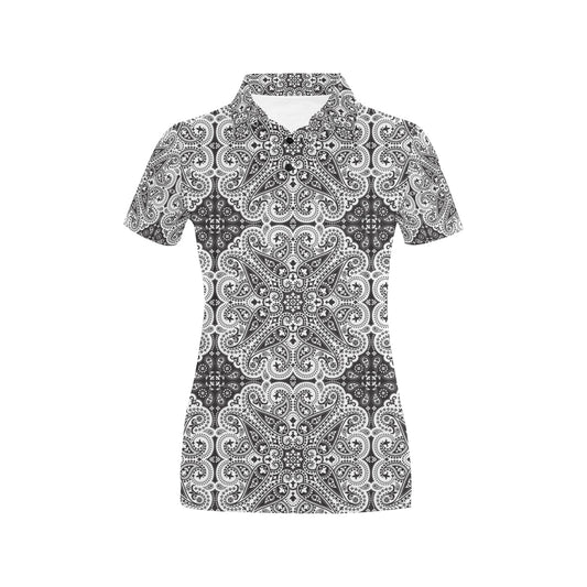 Bandana Print Design LKS309 Women's Polo Shirt