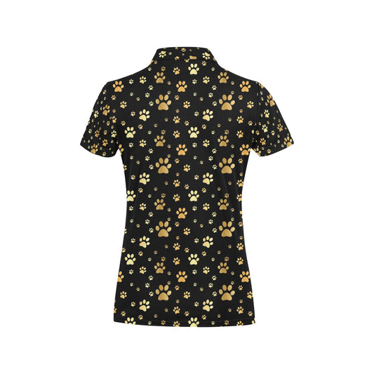 Paw Gold Print Women's Polo Shirt