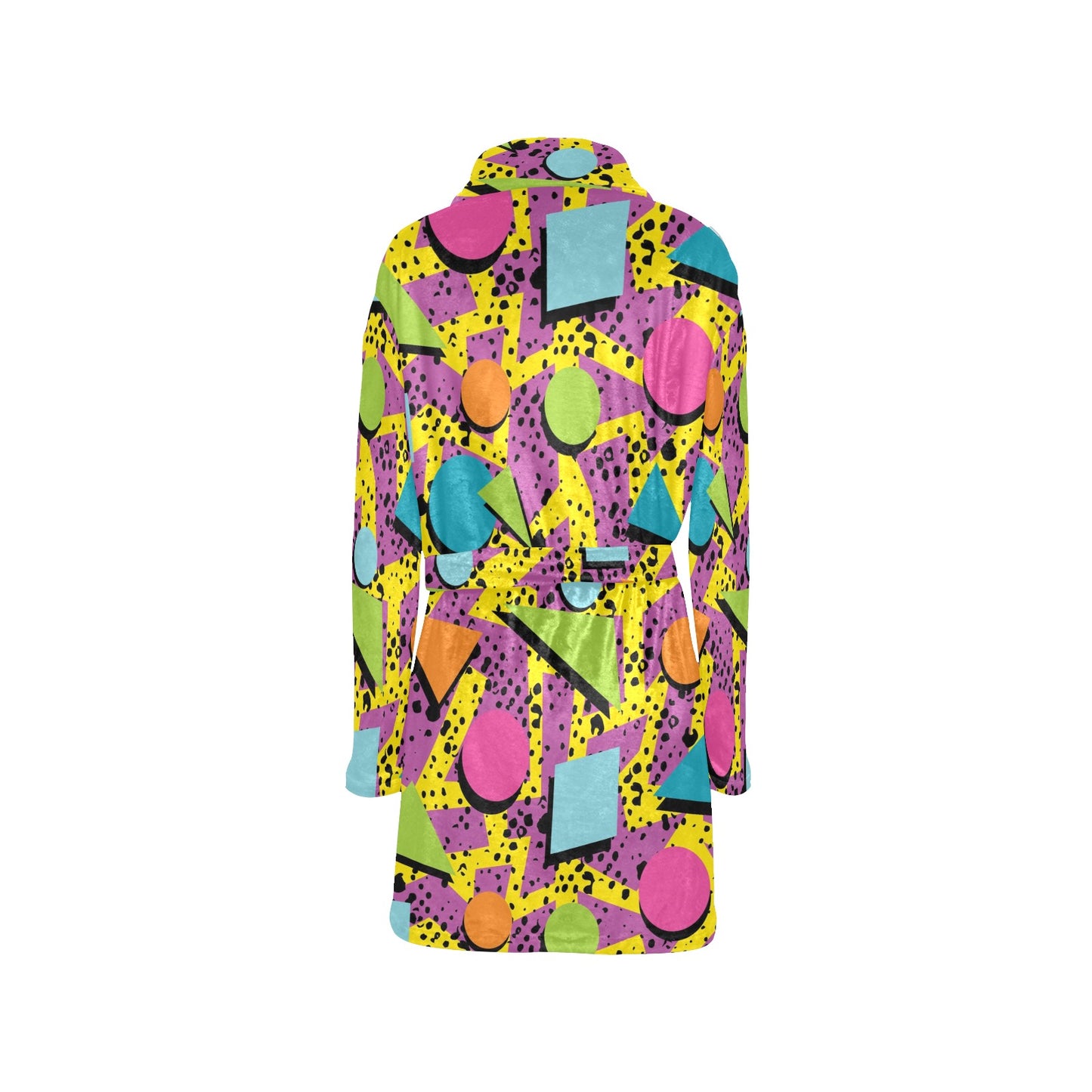 80s Pattern Print Design 1 Women's Fleece Robe