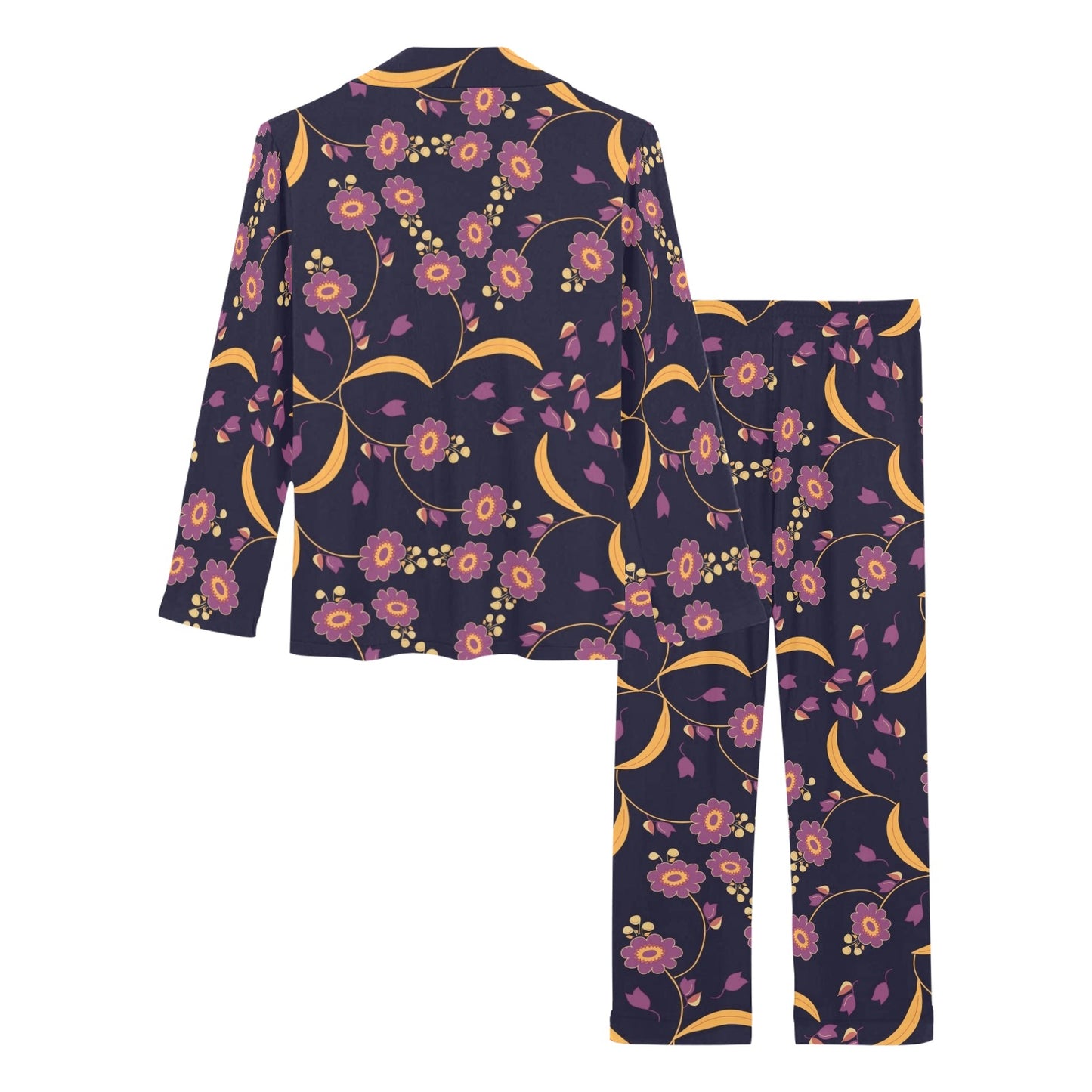 Anemone Pattern Print Design AM012 Women's Long Pajama Set