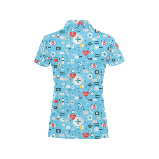Medical Pattern Print Design 06 Women's Polo Shirt