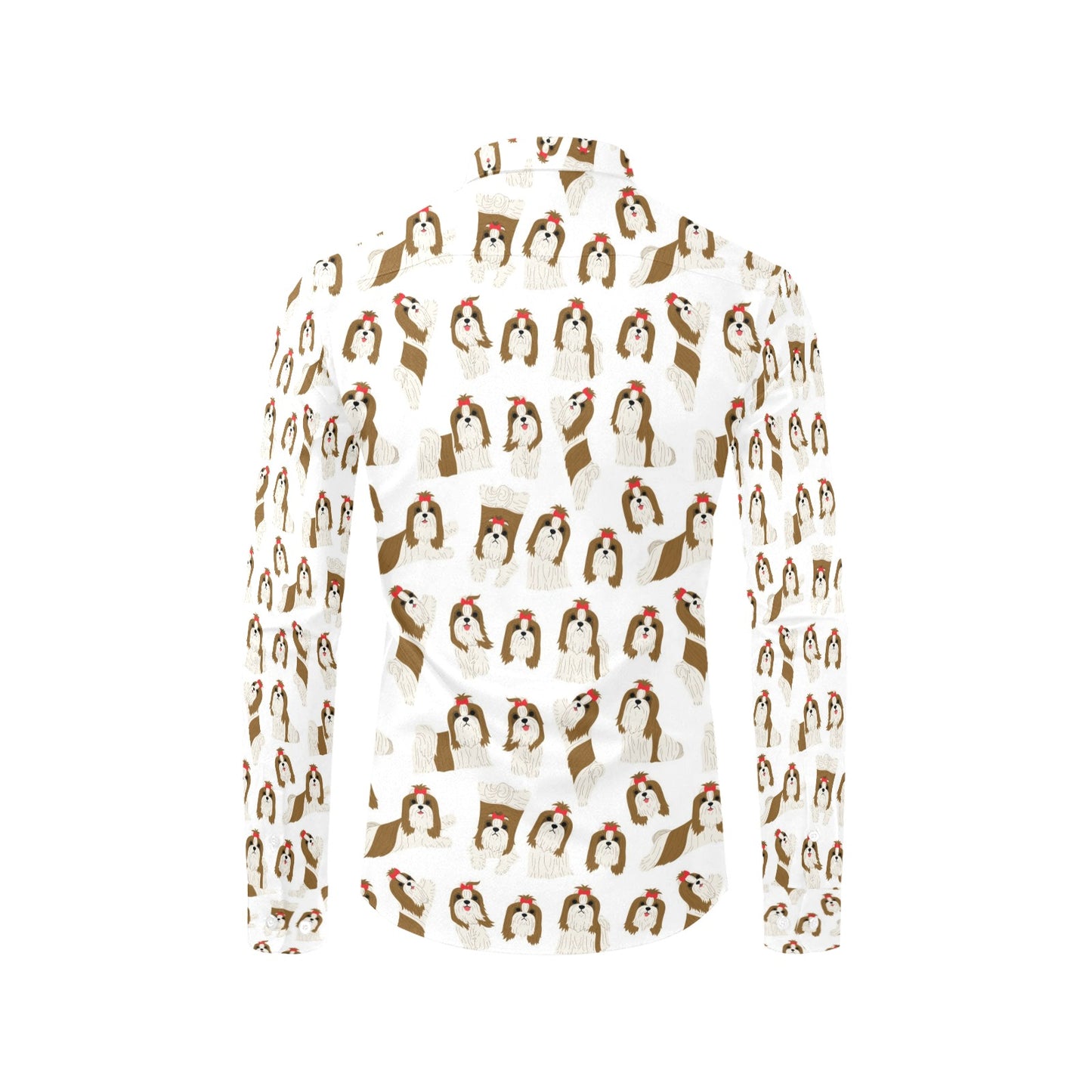Shih Tzu Print Design LKS302 Men's Long Sleeve Dress Shirt