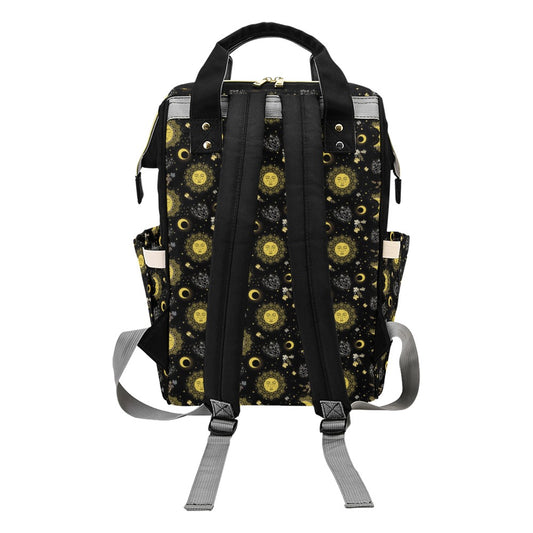 Sun Moon Print Design LKS301 Diaper Bag Backpack