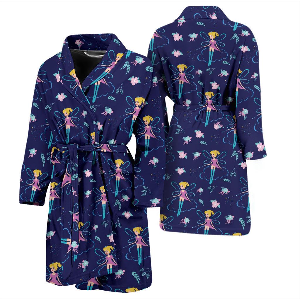 Fairy Cartoon Style Print Pattern Men Bath Robe-JTAMIGO.COM