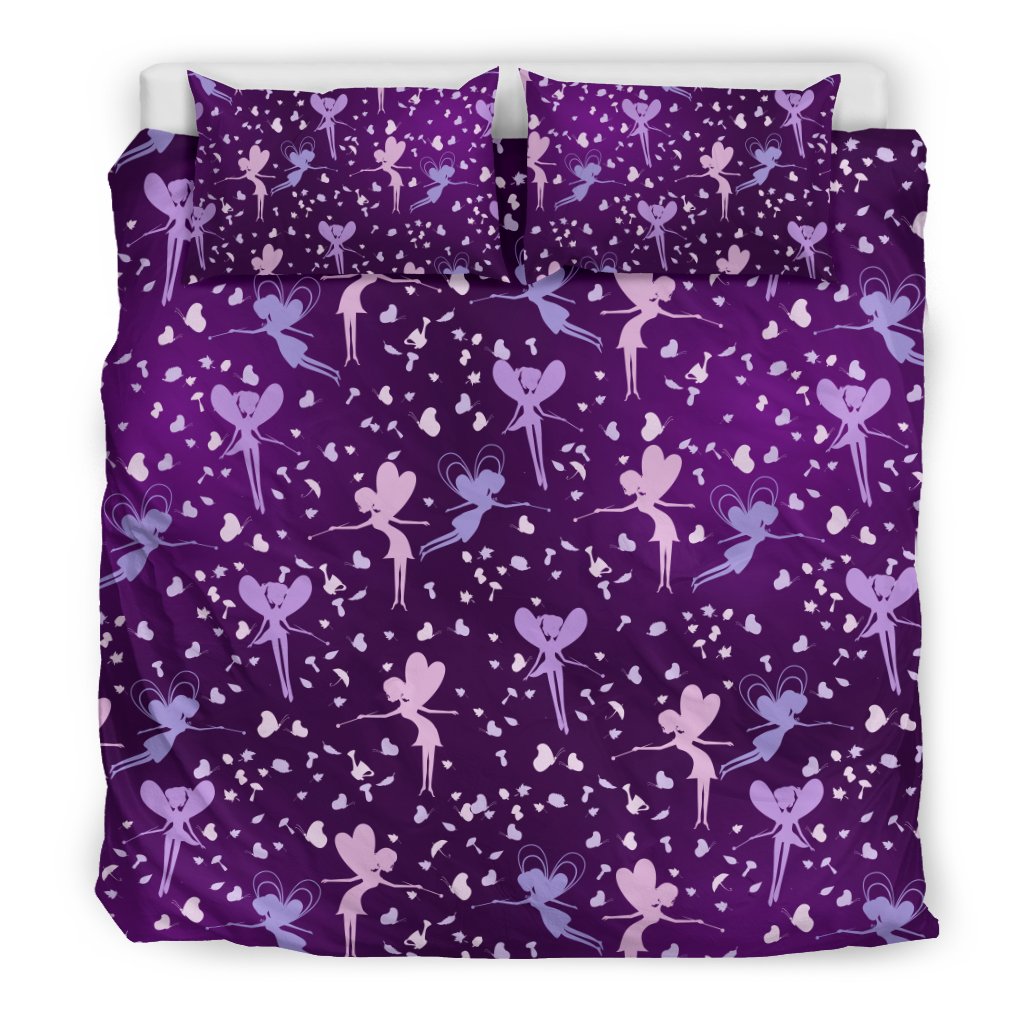 Fairy Pink Print Pattern Duvet Cover Bedding Set