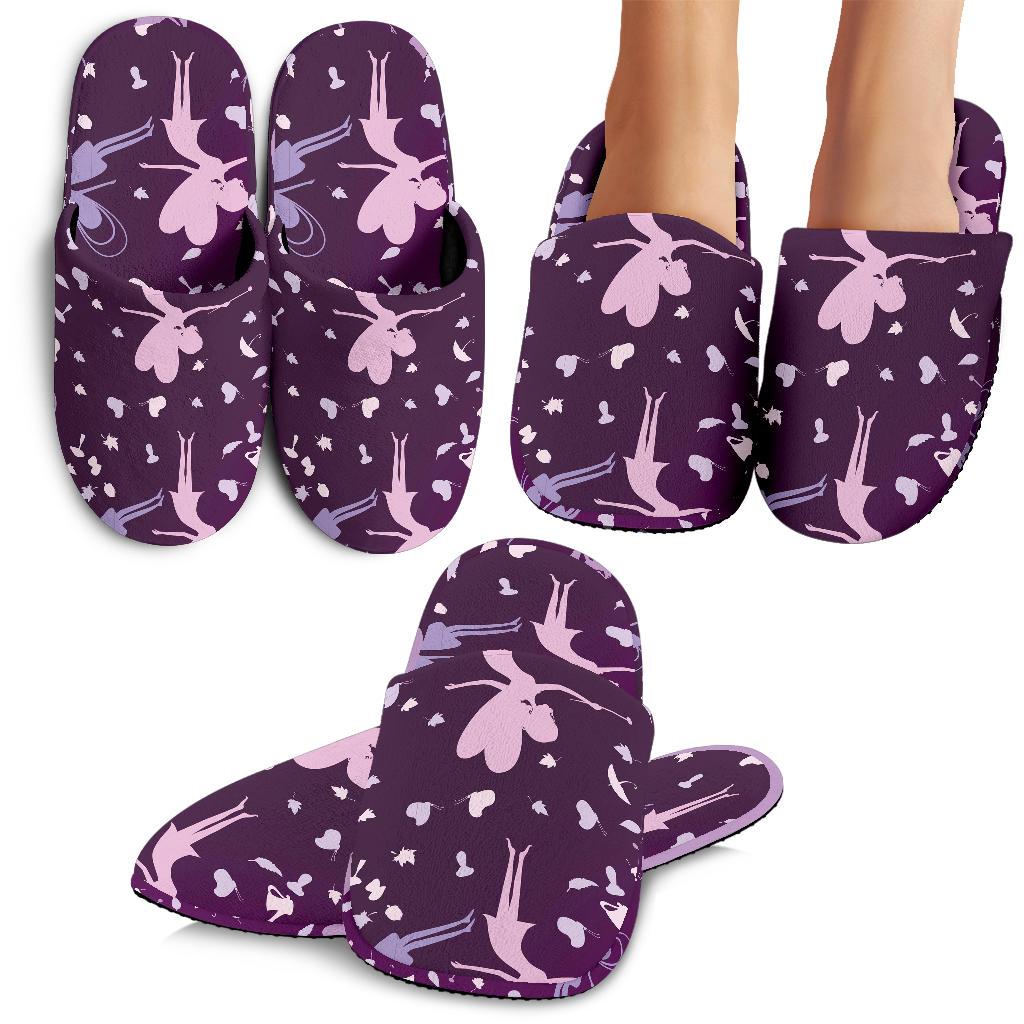 Fairy Pink Print Pattern House Slippers