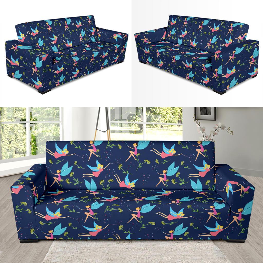 Fairy with flower Print Pattern Sofa Slipcover-JTAMIGO.COM