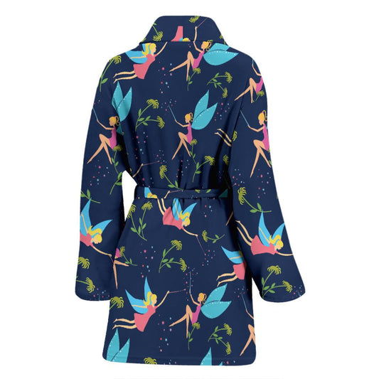 Fairy with flower Print Pattern Women Bath Robe-JTAMIGO.COM