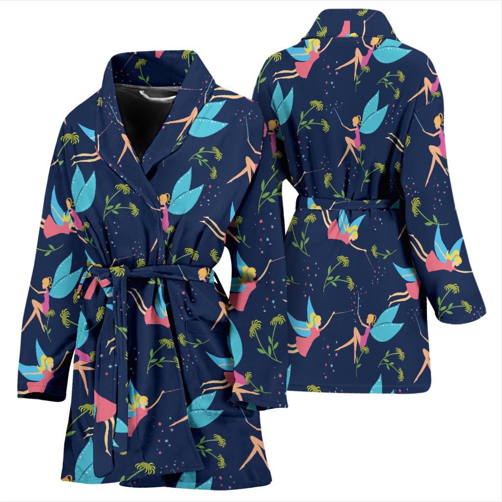 Fairy with flower Print Pattern Women Bath Robe-JTAMIGO.COM