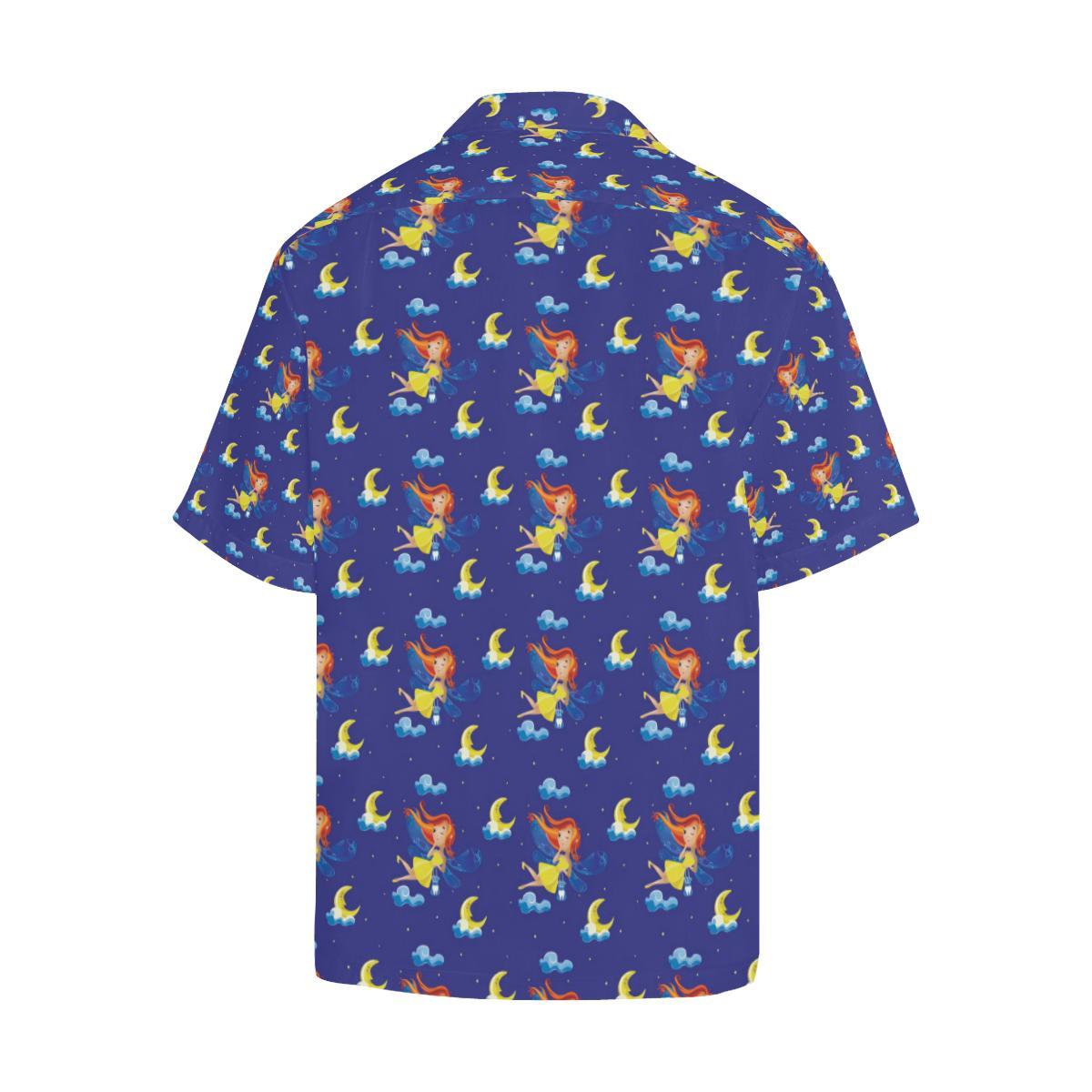 Fairy with Moon Print Pattern Men Aloha Hawaiian Shirt