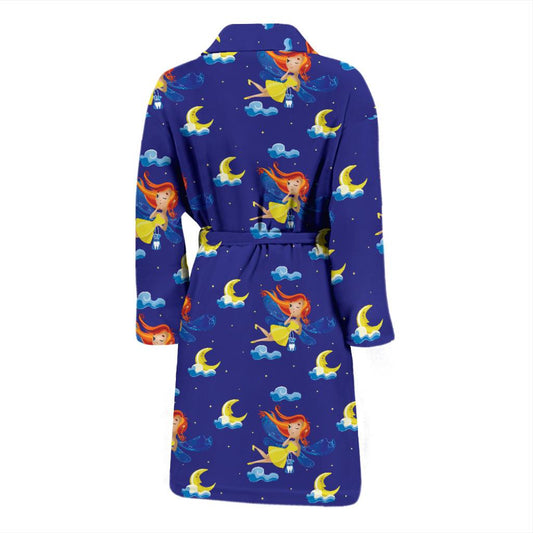 Fairy with Moon Print Pattern Men Bath Robe-JTAMIGO.COM