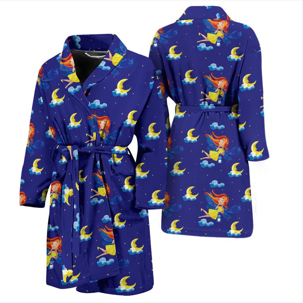 Fairy with Moon Print Pattern Men Bath Robe-JTAMIGO.COM