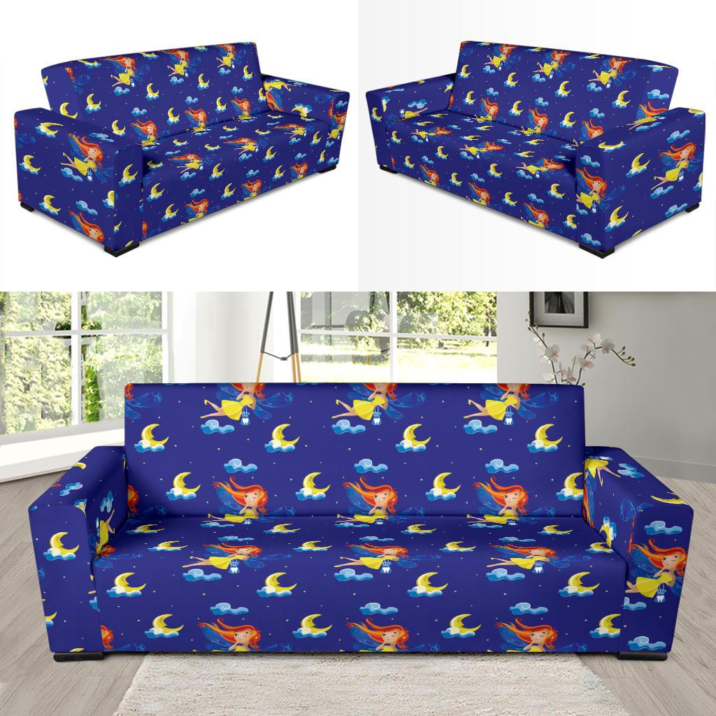 Fairy with Moon Print Pattern Sofa Slipcover-JTAMIGO.COM