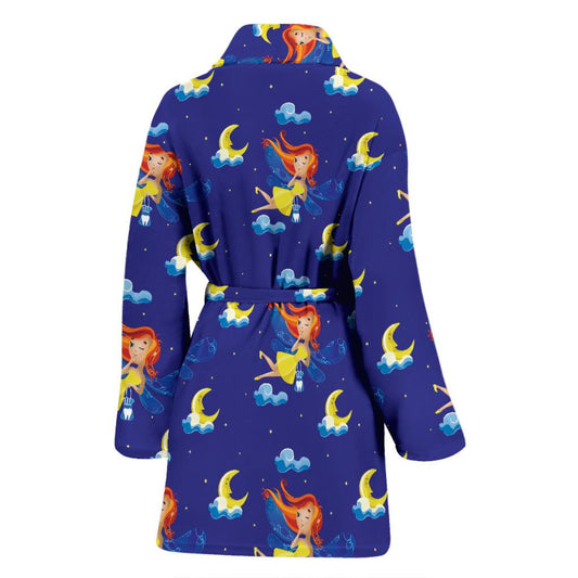 Fairy with Moon Print Pattern Women Bath Robe-JTAMIGO.COM