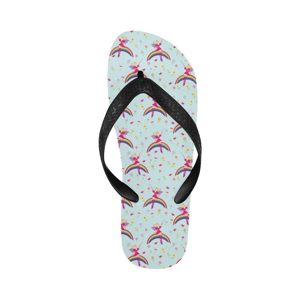 Fairy with Rainbow Print Pattern Flip Flops-JTAMIGO.COM
