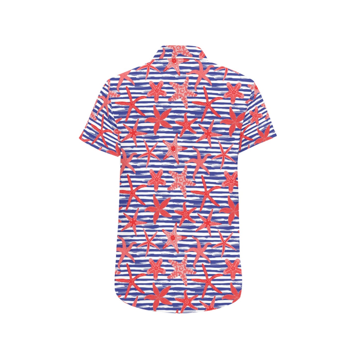 Starfish Print Design LKS401 Men Short Sleeve Button Up Shirt