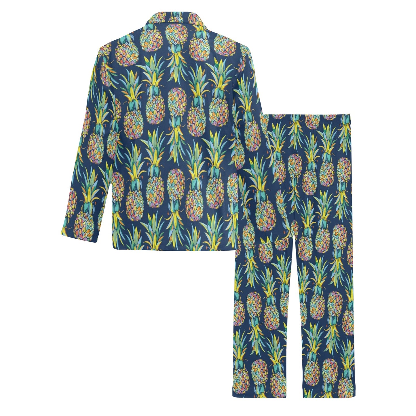 Pineapple Color Art Men's Long Pajama Set
