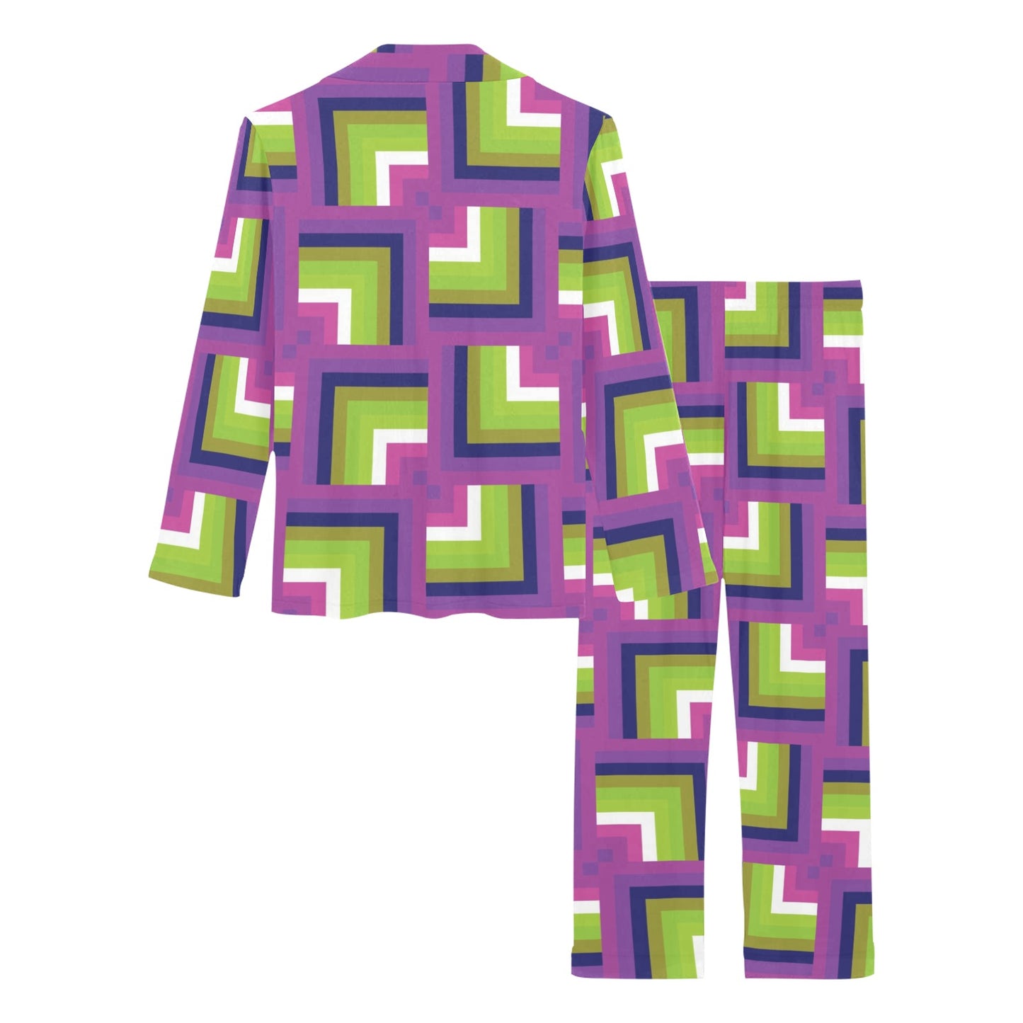 Optical illusion Pattern Print Design A05 Women's Long Pajama Set