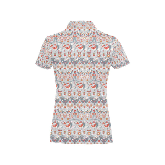 Swedish Nordic Design Print Women's Polo Shirt